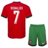 Conjunto (Camiseta+Pantalón Corto) Portugal Ronaldo 7 Primera Equipación Euro 2024 - Niño